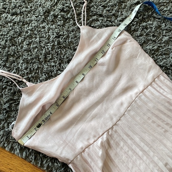 Rachel Roy Soft Pink Satin Accordion-Pleated Cami Midi Dress Size XS - Picture 9 of 16